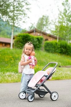 Puppenwagen Für Zwillinge Powder Pink Maxi Cosi&Quinny Smoby Mit Sicherheitsgurt Für 42 Cm Große Puppen -Smoby 253217 s smoby kocik 1