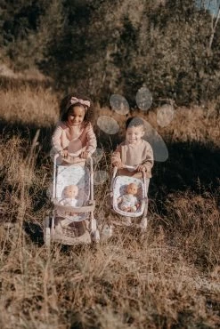 Kinderwagen Mit Textilbezug Pushchair Natur D'Amour Baby Nurse Smoby Für Eine 42 Cm Große Puppe, Griffhöhe 58 Cm Ab 18 Monaten SM254018 -Smoby 254018 d smoby bugy kocik