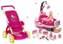 Set Puppenwagen Mascha Und Der Bär Für Smoby-Puppe Sport (Griff 58 Cm) Und Baby Nurse Betreuungszentrum Mit Einer Puppe Ab 18 Monaten -Smoby 254033set 2 smoby set