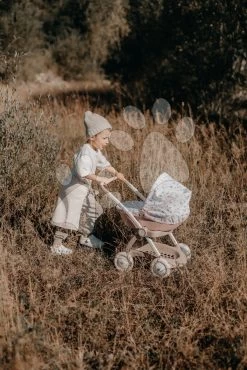 Kinderwagen Mit Textilbezug Pram Natur D'Amour Baby Nurse Smoby Für Eine 42 Cm Große Puppe, Griffhöhe 58 Cm Ab 18 Monaten SM254118 -Smoby 254118 ch smoby kocik 1