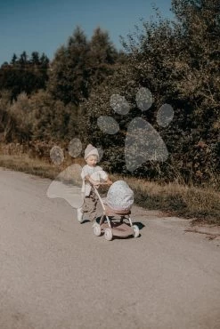 Kinderwagen Mit Textilbezug Pram Natur D'Amour Baby Nurse Smoby Für Eine 42 Cm Große Puppe, Griffhöhe 58 Cm Ab 18 Monaten SM254118 -Smoby 254118 i smoby kocik