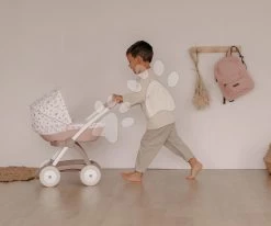 Kinderwagen Mit Textilbezug Pram Natur D'Amour Baby Nurse Smoby Für Eine 42 Cm Große Puppe, Griffhöhe 58 Cm Ab 18 Monaten SM254118 -Smoby 254118 l smoby kocik