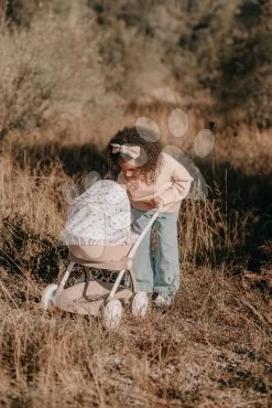 Kinderwagen Mit Textilbezug Pram Natur D'Amour Baby Nurse Smoby Für Eine 42 Cm Große Puppe, Griffhöhe 58 Cm Ab 18 Monaten SM254118 -Smoby 254118 o smoby kocik