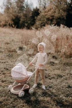 Kinderwagen Mit Textilbezug Pram Natur D'Amour Baby Nurse Smoby Für Eine 42 Cm Große Puppe, Griffhöhe 58 Cm Ab 18 Monaten SM254118 -Smoby 254118 p smoby kocik