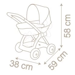 Kinderwagen Mit Textilbezug Pram Natur D'Amour Baby Nurse Smoby Für Eine 42 Cm Große Puppe, Griffhöhe 58 Cm Ab 18 Monaten SM254118 -Smoby 254118 r smoby kocik