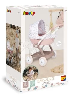 Kinderwagen Mit Textilbezug Pram Natur D'Amour Baby Nurse Smoby Für Eine 42 Cm Große Puppe, Griffhöhe 58 Cm Ab 18 Monaten SM254118 -Smoby 254118 t smoby kocik