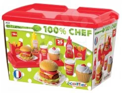 Küchenset Cherry Special Smoby Mit Sound Und Kaffeemaschine Und Set Von Burgern 100% Chef -Smoby 2623 b ecoiffier hamburger set