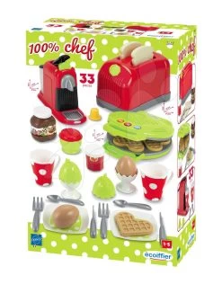 Set Küche Tefal Studio XXL Smoby Elektronisch Mit Magischem Sprudeln Und Toaster Mit Kaffeemaschine Und Waffeleisen -Smoby 2647 g ecoiffier ranajkovy set