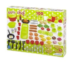 Elektronisches Mikrowellenset Tefal Elec Micro Wave Smoby Und Ein 100-teiliges Set Obst, Gemüse Und Lebensmittel Mit Geschirr -Smoby 2659 a ecoiffier jedlo riady