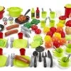 Set Küche Erweitbar Mit Fließendem Wasser Und Mikrowelle Tefal Evolutive Smoby Und Ein 100-teiliges Set Obst, Gemüse Und Lebensmittel Als Geschenk
