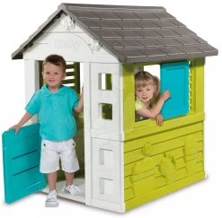 Rutschenset Smoby Toboggan XS Länge 90 Cm Und Haus Pretty Blue Ab 24 Monaten -Smoby 310064 b smoby domcek