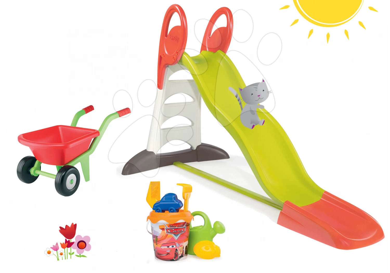 Set Rutsche Toboggan XL Smoby Mit Wasser Länge 230 Cm Und Eimerset Cars Und Schubkarre 17 Set Rutsche Toboggan XL Smoby Mit Wasser Länge 230 Cm Und Eimerset Cars Und Schubkarre – Bild 17