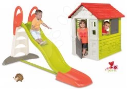 Rutschenset Toboggan XL Smoby Mit Wasser Länge 230 Cm Und Ein Nature Haus Mit Schiebeladen -Smoby 310261 9 smoby set