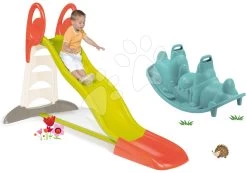 Set Rutsche Toboggan XL Smoby Länge 230 Cm Und Schaukelhund Doppelseitig