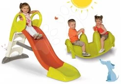 Set Rutsche Toboggan KS Smoby Länge 150 Cm Und Doppelseitiger Schaukelhund Ab 24 Monaten -Smoby 310262 2 smoby set