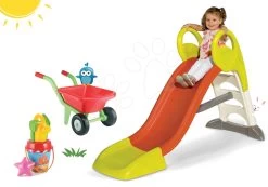 Rutschenset Tobbogan KS Smoby Mit Länge Von 150 Cm Und Peppys Gartenwagen Mit Schwenkrädern -Smoby 310262set 10 smoby set