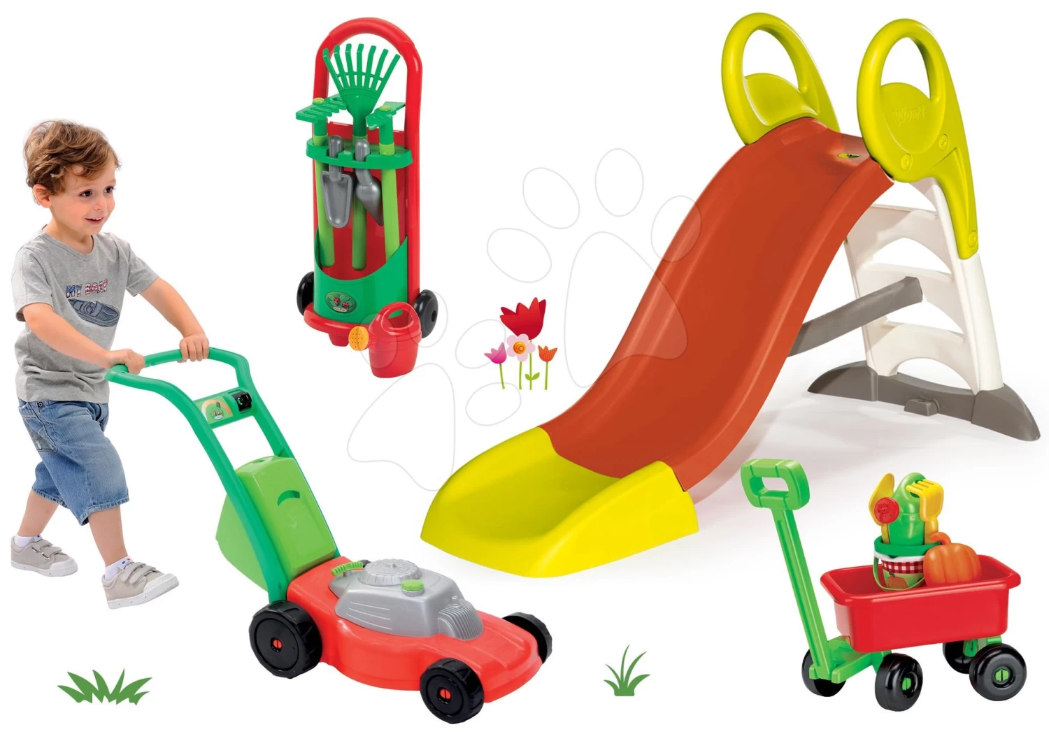 Rutschenset Tobbogan KS Smoby Rutschenset Mit Länge Von 150 Cm Abschleppwagen Mit Eimerset, Mäher Und Gartenwerkzeug Ab 24 Monaten 16 Rutschenset Tobbogan KS Smoby Rutschenset Mit Länge Von 150 Cm Abschleppwagen Mit Eimerset, Mäher Und Gartenwerkzeug Ab 24 Monaten – Bild 16