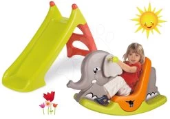 Rutschenset Toboggan Grün XS Smoby Und Schaukel Elefant Mit Beweglichen Ohren -Smoby 310270set 4 smoby set 2