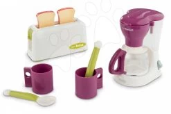 Set Wickelkoffer Mit Puppenbett Und Stuhl Violette Baby Nurse Smoby Und Frühstück Mit Kaffeemaschine Und Mini-Tefal-Toaster -Smoby 310507 a smoby ranajkovy set