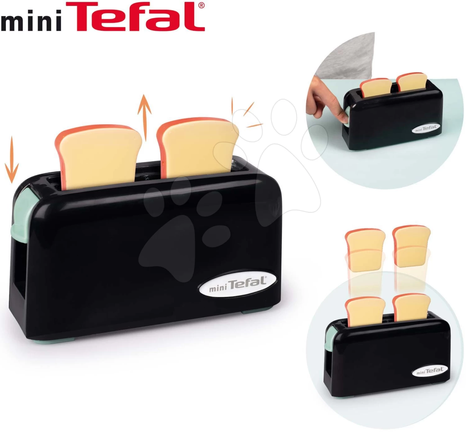Toaster Tefal Toaster Express Smoby Mit Zwei Sandwiches Und Einem Spring-Mechanismus Grau-olive 2 Toaster Tefal Toaster Express Smoby Mit Zwei Sandwiches Und Einem Spring-Mechanismus Grau-olive – Bild 2