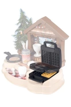 Berghütte Pfannkuchenhaus Winter Chalett Smoby Mit Waffeleisen Und Herd Mit 30 Zubehörteilen -Smoby 310557 e smoby kuchynka