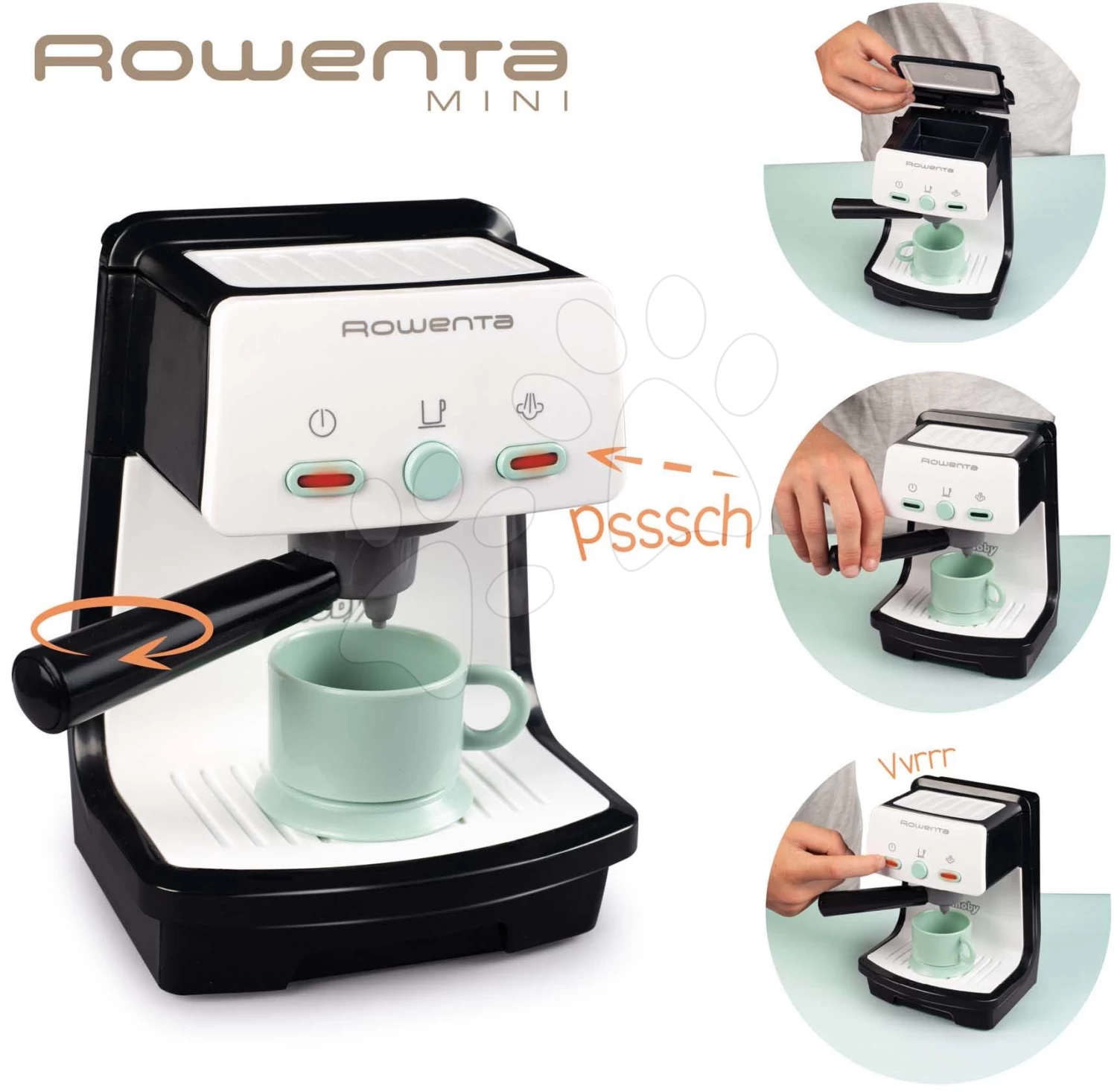 Espresso Elektronische Kaffeemaschine Rowenta Electronic Smoby Mit Ton Und Licht Und Einer Kaffeetasse Grau-oliv SM310597 2 Espresso Elektronische Kaffeemaschine Rowenta Electronic Smoby Mit Ton Und Licht Und Einer Kaffeetasse Grau-oliv SM310597 – Bild 2