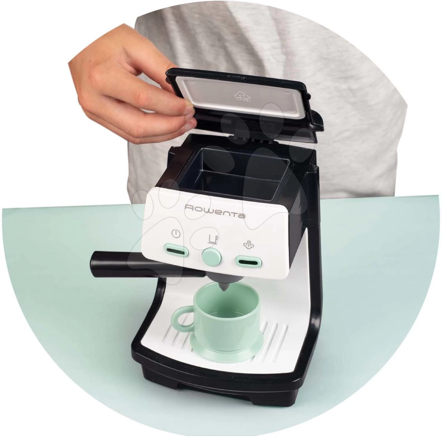 Espresso Elektronische Kaffeemaschine Rowenta Electronic Smoby Mit Ton Und Licht Und Einer Kaffeetasse Grau-oliv SM310597 4 Espresso Elektronische Kaffeemaschine Rowenta Electronic Smoby Mit Ton Und Licht Und Einer Kaffeetasse Grau-oliv SM310597 – Bild 4