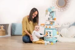 Set Didaktische Spielküche Für Die Kleinsten Ptitoo Smoby Mit Kaffeemaschine Und Picknickkorb Mit Lunchset -Smoby 310717 d smoby kuchynka