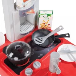 Küche Bon Appétit Smoby Elektronisch Mit Sounds, Mit Kaffeemaschine Und 23 Zubehörteilen Rot-silber -Smoby 310800 e smoby kuchynka 1