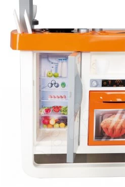 Küche Bon Appétit Chef Smoby Mit Kühlschrank, Kaffeemaschine Und 23 Zubehörteilen Orange-silber -Smoby 310803 f smoby kuchynka 3
