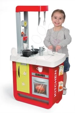 Set Elektronische Küche Bon Appetit Red & Green Smoby Mit Sounds Und Einem Reinigungsset Mit Bügelbrett Und Bügeleisen -Smoby 310810 b smoby kuchynka 3