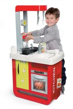 Set Elektronische Küche Bon Appetit Red & Green Smoby Mit Sounds Und Einem Reinigungsset Mit Bügelbrett Und Bügeleisen