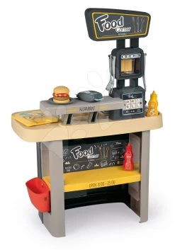 Set Restaurant Mit Spielküche Food Corner Smoby Doppelseitig Mit Dem Obst-Gemüse-Bio-Fresh Market -Smoby 310910 d smoby kuchynka 1