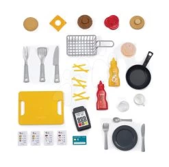 Set Restaurant Mit Spielküche Food Corner Smoby Doppelseitig Und Lebensmittelladen Und Elektronische Registrierkasse -Smoby 310910 e smoby kuchynka