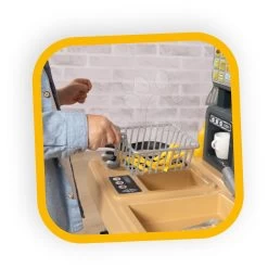 Set Restaurant Mit Spielküche Food Corner Smoby Doppelseitig Mit Waffeleisen Und Essen -Smoby 310910 j smoby kuchynka 4