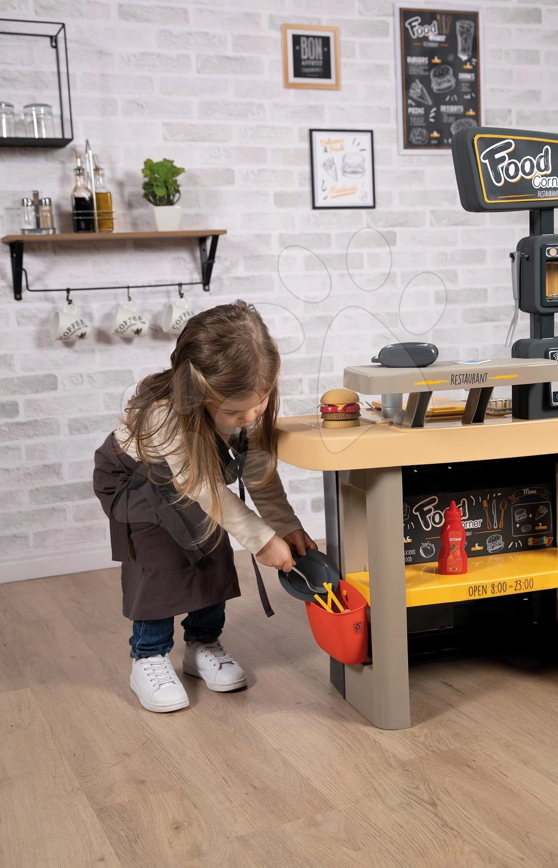 Set Restaurant Mit Spielküche Food Corner Smoby Doppelseitig Mit Hamburger-Menü Von McDonald's Und Eis 16 Set Restaurant Mit Spielküche Food Corner Smoby Doppelseitig Mit Hamburger-Menü Von McDonald's Und Eis – Bild 16