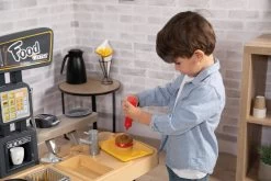Restaurant Mit Spielküche Food Corner Smoby Doppelseitig Mit Terminal Und Getränkeausgabe 29 Zubehörteile -Smoby 310910 t smoby kuchynka