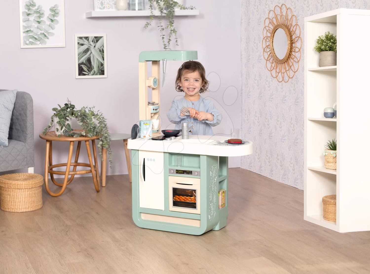 Spielküche Mit Sound Cherry Kitchen Green Smoby Mit Esstisch, Backofen Und Kühlschrank Mit 25 Zubehörteilen 8 Spielküche Mit Sound Cherry Kitchen Green Smoby Mit Esstisch, Backofen Und Kühlschrank Mit 25 Zubehörteilen – Bild 8