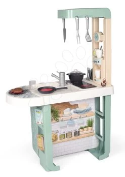 Set Spielküche Mit Sounds Cherry Kitchen Green Smoby Und Ein Reinigungswagen Mit Staubsauger Und Bügelbrett -Smoby 310911 g smoby kuchynka