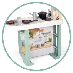 Spielküche Mit Sounds Cherry Kitchen Green Smoby Mit Esstisch, Backofen Und Kühlschrank Mit 25 Zubehörteilen -Smoby 310911 l smoby kuchynka