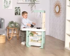 Spielküche Mit Sounds Cherry Kitchen Green Smoby Mit Esstisch, Backofen Und Kühlschrank Mit 25 Zubehörteilen -Smoby 310911 n smoby kuchynka