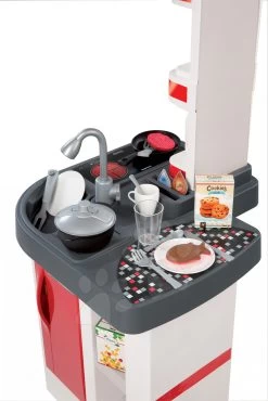 Küche Tefal Studio Smoby Elektronisch Mit Sounds, Mit Soda-Maschine, Gerösteten Lebensmitteln Und 27 Zubehörteilen Rot Und Weiss -Smoby 311003 e smoby kuchynka