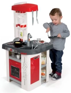 Küche Tefal Studio Smoby Elektronisch Mit Sounds, Mit Soda-Maschine, Gerösteten Lebensmitteln Und 27 Zubehörteilen Rot Und Weiss -Smoby 311003 i smoby kuchynka