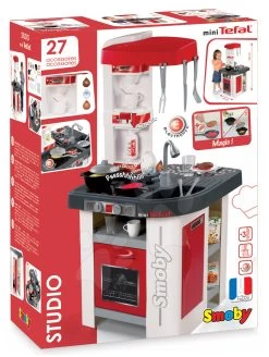 Küche Tefal Studio Smoby Elektronisch Mit Sounds, Mit Soda-Maschine, Gerösteten Lebensmitteln Und 27 Zubehörteilen Rot Und Weiss -Smoby 311003 l smoby kuchynka