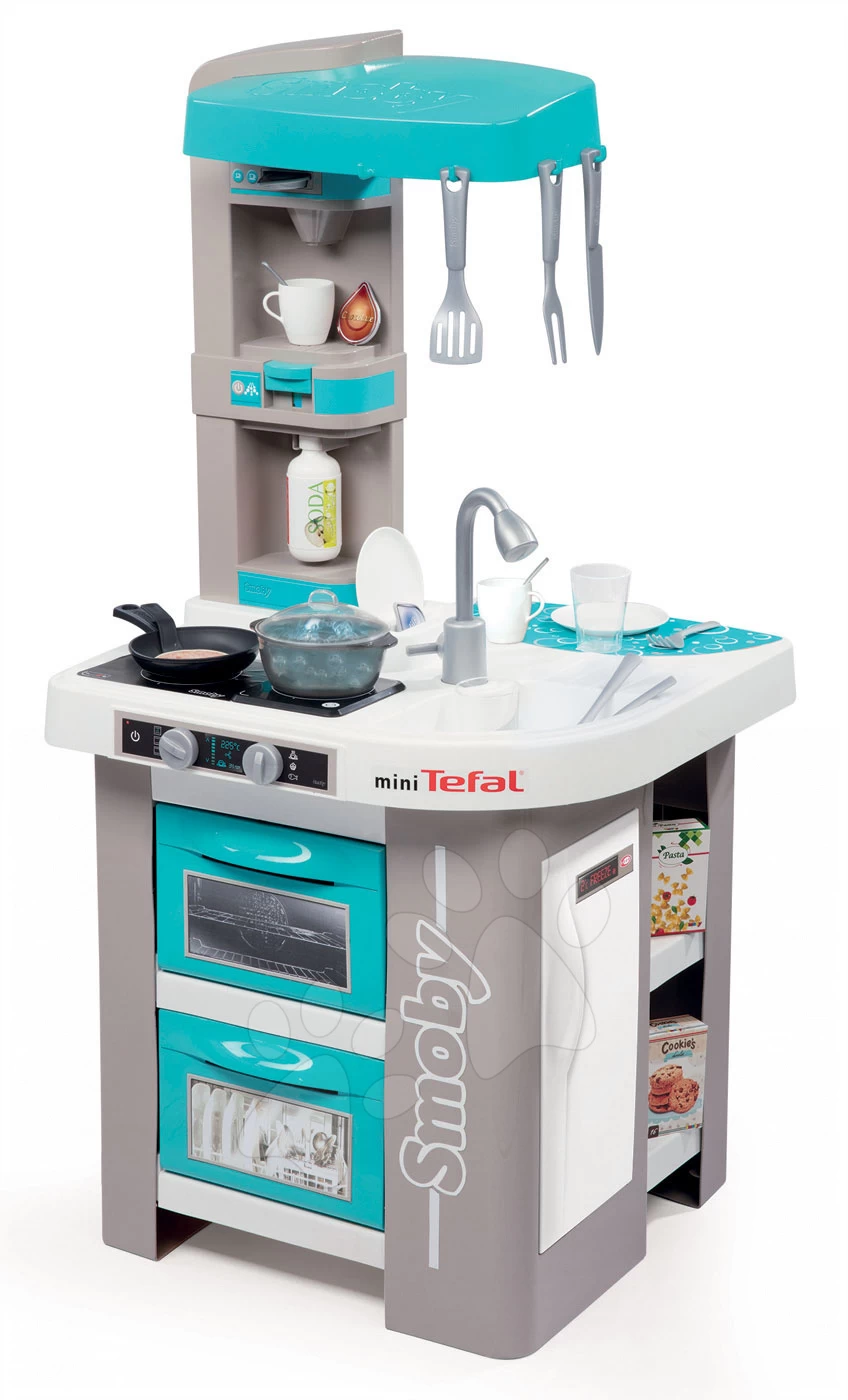 Küche Tefal Studio Bubble Smoby Elektronisch Mit Zaubersprudeln, Soda, Kaffeemaschine Und 26 Zubehörteilen Türkis-grau 5 Küche Tefal Studio Bubble Smoby Elektronisch Mit Zaubersprudeln, Soda, Kaffeemaschine Und 26 Zubehörteilen Türkis-grau – Bild 5