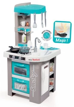Küchenset Tefal Studio Bubble Smoby Türkis Elektronisch Mit Magischem Sprudeln Reinigungswagen Mit Staubsauger -Smoby 311023 e smoby kuchynka 1