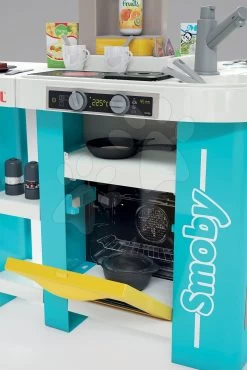Elektronische Küche Tefal Studio 360 ° XL Bubble Smoby Türkis-gelb Mit Zaubersprudeln Und Pasta Mit 34 Zubehörteilen -Smoby 311045 e smoby kuchynka 6