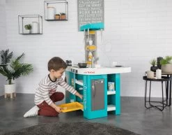Elektronische Küche Tefal Studio 360 ° XL Bubble Smoby Türkis-gelb Mit Zaubersprudeln Und Pasta Mit 34 Zubehörteilen -Smoby 311045 x smoby kuchynka
