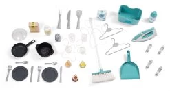Set Elektronische Küche Mit Waschmaschine Und Bügelbrett Tefal Cleaning Kitchen 360° Smoby Und Ein Tisch KidTable Mit 2 Stühlen KidChair KidChair SM311050-32 -Smoby 311050 b smoby kuchynka 11