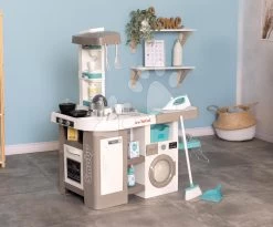 Set Elektronische Küche Mit Waschmaschine Und Bügelbrett Tefal Cleaning Kitchen 360° Smoby Und Ein Tisch KidTable Mit 2 Stühlen KidChair KidChair SM311050-32 -Smoby 311050 h smoby kuchynka 9